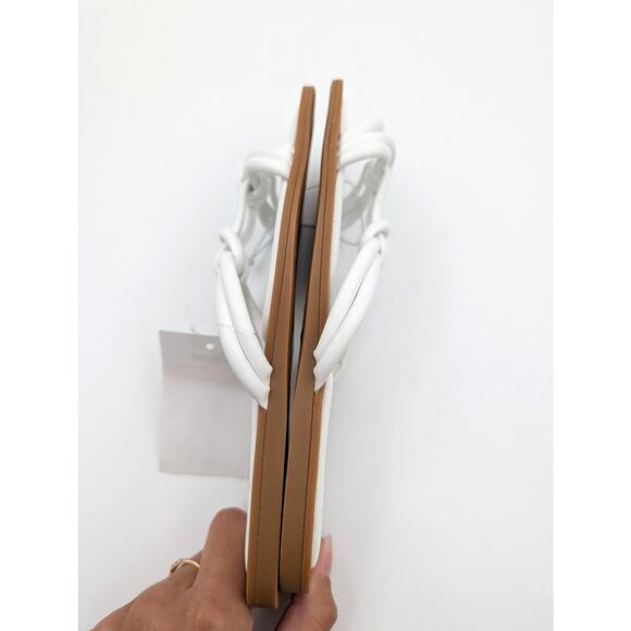 Azalea Wang Stetson Tubular Straps Knot Flat Sandals Women's White Size US6 EU36 - Picture 10 of 12